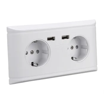 RU warehouse brand new arrival! EU wall power socket 155*84mm 16A Double Wall Power Socket With 2 USB Outlet
RU warehouse brand new arrival! EU wall power socket 155*84mm 16A Double Wall Power Socket With 2 USB Outlet