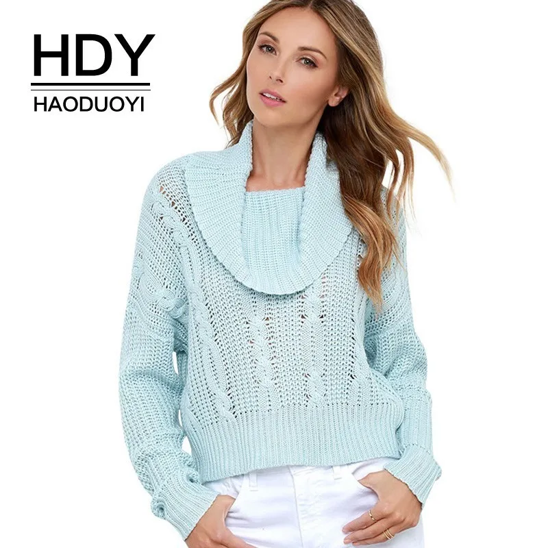 HDY HAODUOYI 2019 Sweet Fashion Twist High-collar Knitted Crewneck Long Sleeve Solid Tops With A Wide Range Of Short Sweaters
HDY HAODUOYI 2019 Sweet Fashion Twist High-collar Knitted Crewneck Long Sleeve Solid Tops With A Wide Range Of Short Sweaters