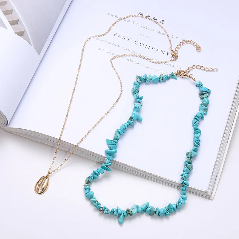 Fashion 2019 Female ZA Green Natural Stone Choker Layered Necklace Women Gold Long Chain Metal Shell Pendant Necklace Jewelry
Fashion 2019 Female ZA Green Natural Stone Choker Layered Necklace Women Gold Long Chain Metal Shell Pendant Necklace Jewelry