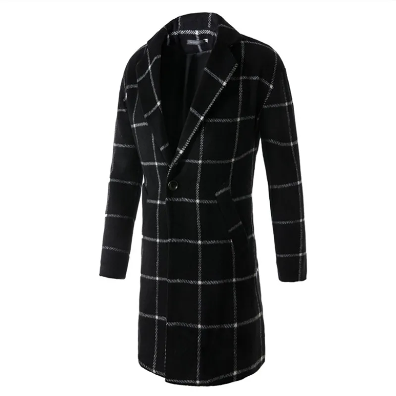 Men's autumn and winter long Slim Korean plaid wool trench coat / youth casual letters urban fashion trend boutique blends coat
Men's autumn and winter long Slim Korean plaid wool trench coat / youth casual letters urban fashion trend boutique blends coat