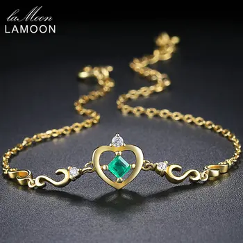 LAMOON Charm Bracelet For Women Crow Princess Cut 0.2ct 100% Real Green Emerald 14K Yellow Gold Plated Fine Jewelry LMHI052
LAMOON Charm Bracelet For Women Crow Princess Cut 0.2ct 100% Real Green Emerald 14K Yellow Gold Plated Fine Jewelry LMHI052