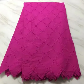 African lace fabric 5yds/pce dhl Swiss Voile Laces Switzerland Cotton magenta African Cotton women luxury dress 2019 new