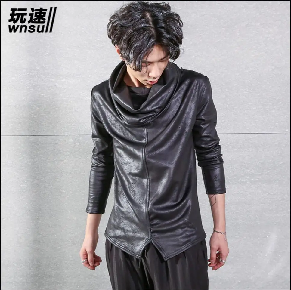Autumn And Winter Men's Bottoming Shirt Slim High Collar Long-sleeved T-shirt Personality Plus Velvet Thick Tide Singer Costumes
Autumn And Winter Men's Bottoming Shirt Slim High Collar Long-sleeved T-shirt Personality Plus Velvet Thick Tide Singer Costumes