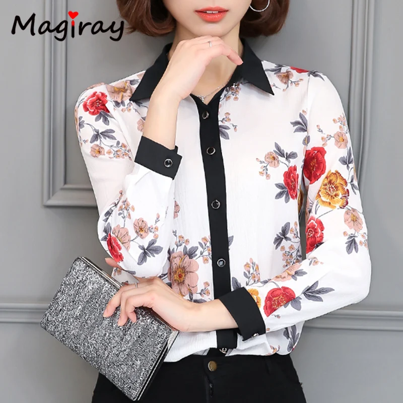 Magiray Floral Elegant Blouse Women Long Sleeve Lapel Contrast Vintage Plus Size Office Lady White Shirt Korean Female Top C462
Magiray Floral Elegant Blouse Women Long Sleeve Lapel Contrast Vintage Plus Size Office Lady White Shirt Korean Female Top C462