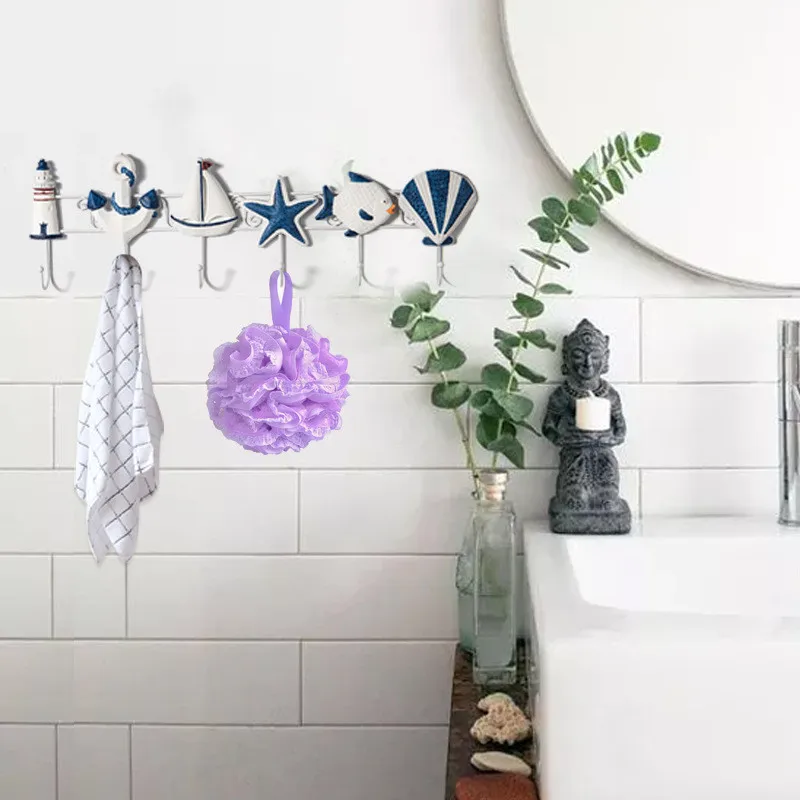 Waliicorners style coat hook creative wooden 6 hooks Ocean home starfish shell sailing seabird hooks decorative practical 13 HTB1GV5Mc75E3KVjSZFCq6zuzXXa8