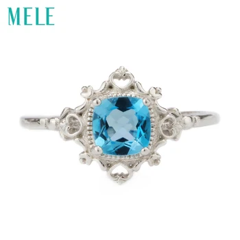 Natural blue topaz silver ring, cushion 6mm*6mm, ocean blue color topaz, elegant and exquisite design, fashion jewelry for women
Natural blue topaz silver ring, cushion 6mm*6mm, ocean blue color topaz, elegant and exquisite design, fashion jewelry for women
