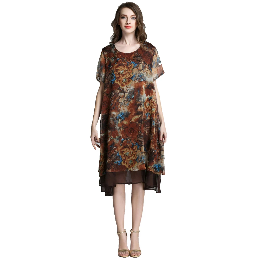 Loose Long Floral Printed Chiffon Dress Short Sleeve Summer Layered Midi Dresses Plus Size Women Clothing xl,2xl,3xl,4xl
Loose Long Floral Printed Chiffon Dress Short Sleeve Summer Layered Midi Dresses Plus Size Women Clothing xl,2xl,3xl,4xl