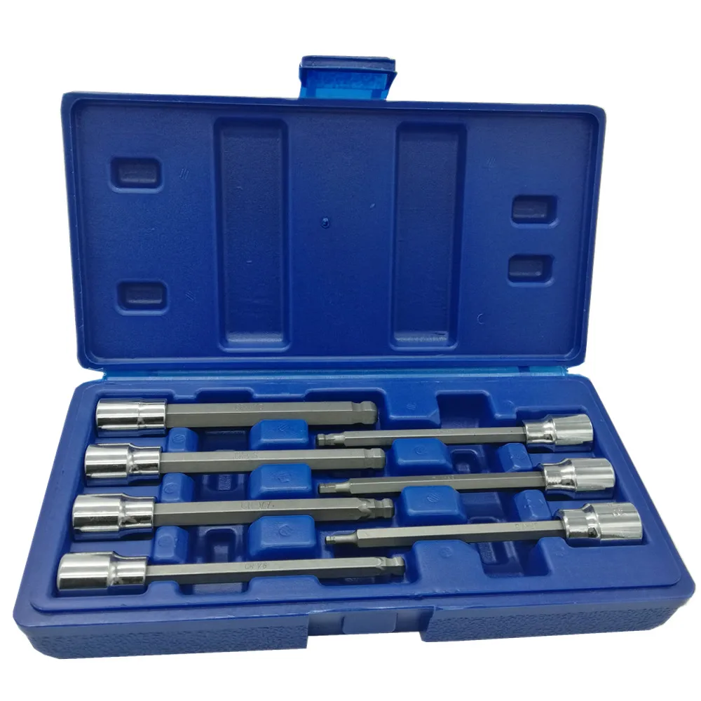 7PC 3/8 Inch Drive Socket Set Ball Style Extra Long Hex Bit Socket Wrench Set Metric 110mm CRV 3mm 4mm 5mm 6mm 7mm 8mm 10mm
7PC 3/8 Inch Drive Socket Set Ball Style Extra Long Hex Bit Socket Wrench Set Metric 110mm CRV 3mm 4mm 5mm 6mm 7mm 8mm 10mm