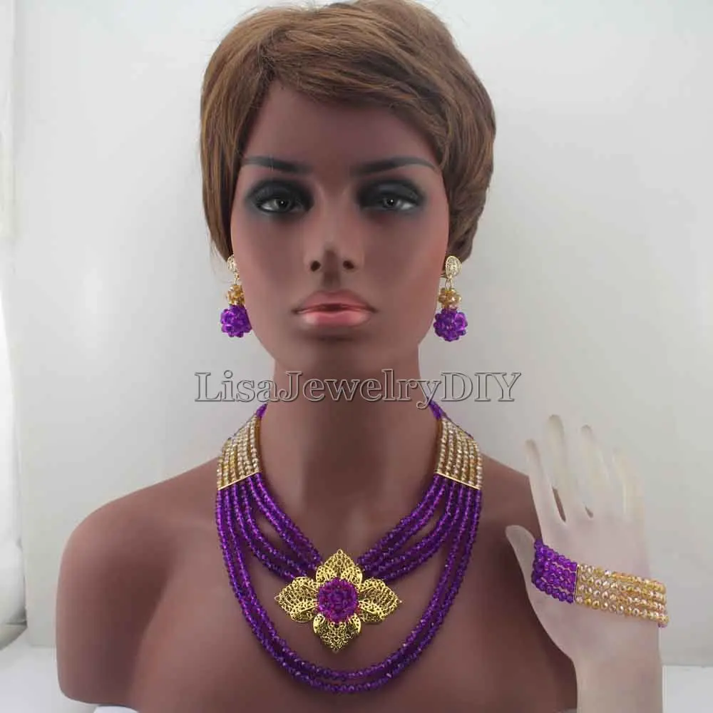 Fashionable! Nigerian Wedding African Beads Jewelry Set Crystal Purple and Necklace Earrings Bracelet Pandent Sets HD7836
Fashionable! Nigerian Wedding African Beads Jewelry Set Crystal Purple and Necklace Earrings Bracelet Pandent Sets HD7836