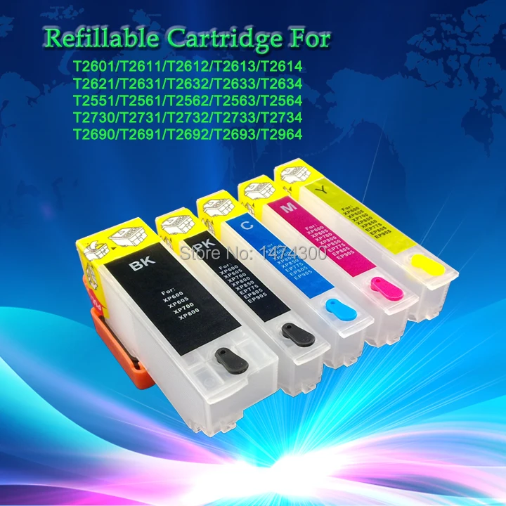 XIMO 5C T26XL Refillable Ink Cartridge T2621 T2631-T2634 for XP-600 XP-605 XP-700 XP-800 xp600 xp 800 xp700 xp605 with arc
XIMO 5C T26XL Refillable Ink Cartridge T2621 T2631-T2634 for XP-600 XP-605 XP-700 XP-800 xp600 xp 800 xp700 xp605 with arc