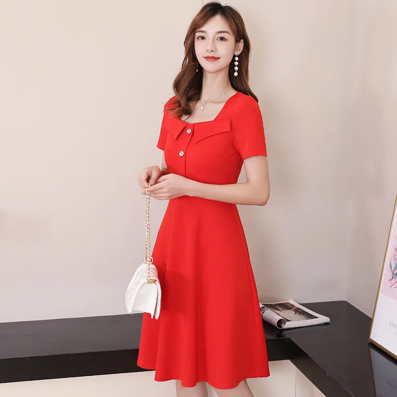 2019 Korean Fashion Women Black Dress Summer Casual Short Sleeve High Waist Dress Elegant Streetwear Ladies Red Dresses Vestidos
2019 Korean Fashion Women Black Dress Summer Casual Short Sleeve High Waist Dress Elegant Streetwear Ladies Red Dresses Vestidos