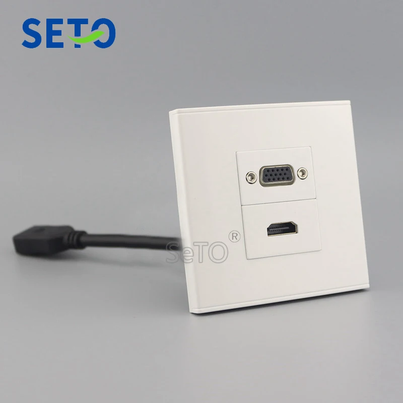 SeTo 86 Type 15 Hole VGA Connector & HDMI With Extended Wire Panel Wall Plate Socket Keystone Faceplate
SeTo 86 Type 15 Hole VGA Connector & HDMI With Extended Wire Panel Wall Plate Socket Keystone Faceplate