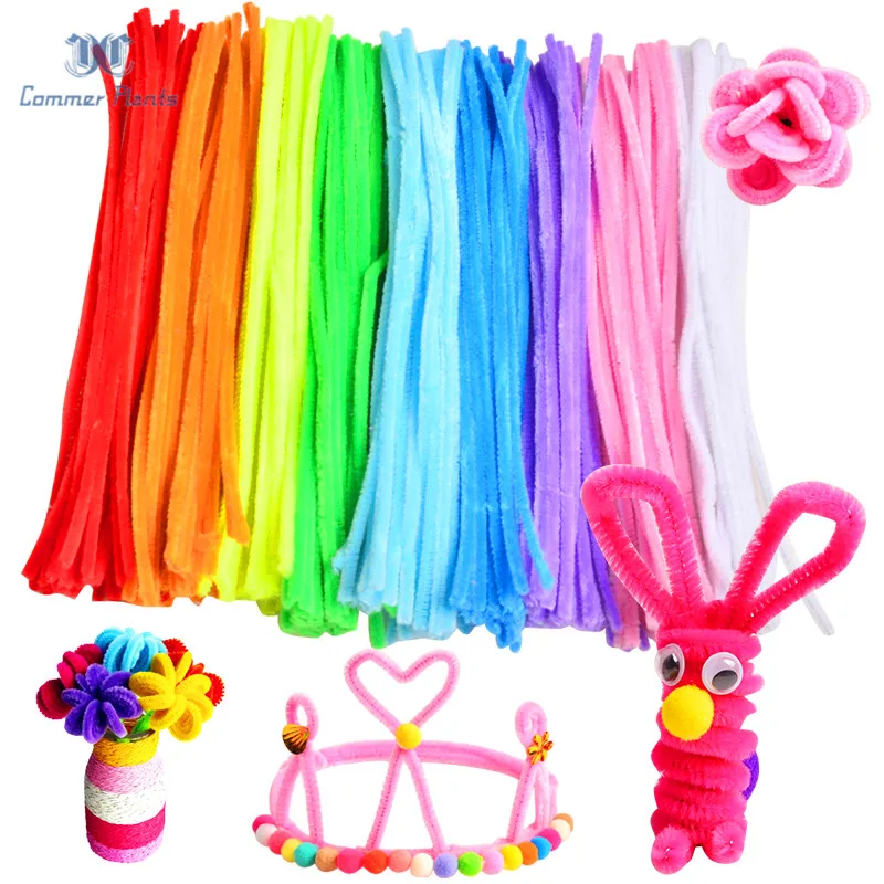 Happyyami 100pcs Pipe Cleaners Chenille Stems DIY Pipe Cleaners Art Craft Decorations Twisted Tie for Christmas Party 
