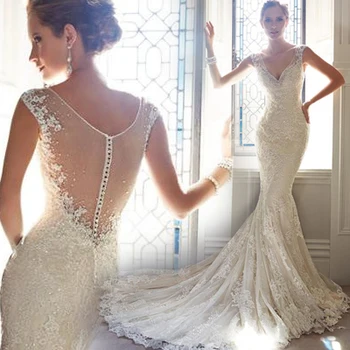 2017 new stock plus size women pregnant bridal gown wedding dress mermaid fish tail luxury Sexy Lace Deep V Collar Backless 999
2017 new stock plus size women pregnant bridal gown wedding dress mermaid fish tail luxury Sexy Lace Deep V Collar Backless 999