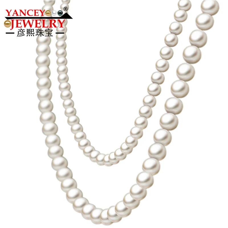 YANCEY JEWELRY Fashion classic natural freshwater pearl necklace 7-8mm long long section of nearly round glare Multilayer
YANCEY JEWELRY Fashion classic natural freshwater pearl necklace 7-8mm long long section of nearly round glare Multilayer