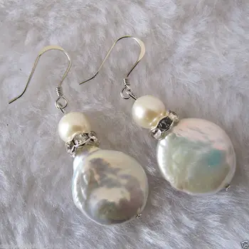 FREE shipping> >>> 11-12mm Coin pearl Cultured Freshwater White Pearl Earrings
FREE shipping> >>> 11-12mm Coin pearl Cultured Freshwater White Pearl Earrings