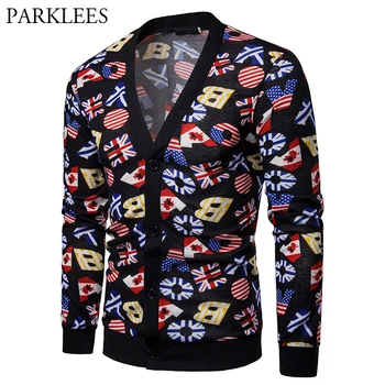 Casual Letter Flag Print Cardigan Sweater Men Casual Slim Fit V Neck Black Knit Sweaters Ugly US And EU Printed Pull Homme Hiver
Casual Letter Flag Print Cardigan Sweater Men Casual Slim Fit V Neck Black Knit Sweaters Ugly US And EU Printed Pull Homme Hiver