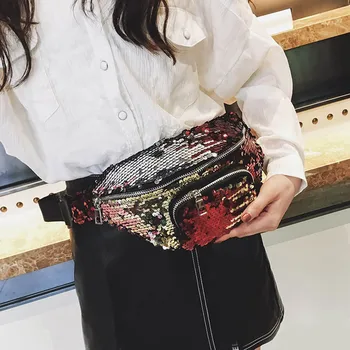 Fashion Pockets Sequins Waist Bag Satchel Multifunctional Storage Cosmetic Bag AB@W3
Fashion Pockets Sequins Waist Bag Satchel Multifunctional Storage Cosmetic Bag AB@W3