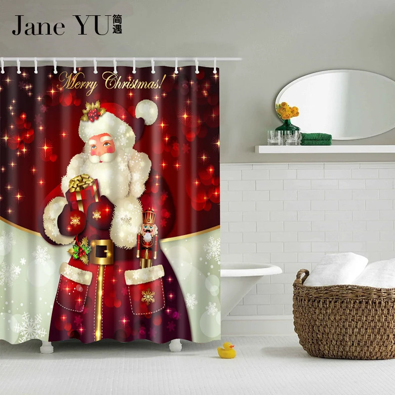 JaneYU 25 color Merry Christmas Red Polyester Bath Curtain Santa Claus 3D Printed Waterproof Shower Curtains Bathroom Decoration
JaneYU 25 color Merry Christmas Red Polyester Bath Curtain Santa Claus 3D Printed Waterproof Shower Curtains Bathroom Decoration