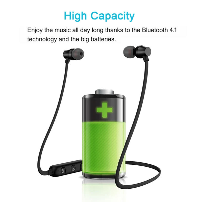 Bluetooth V4.1 Music for Mobile Phones Newest Wireless Headphone Bluetooth Earphone Headphone Neckband Running Sport earphone
Bluetooth V4.1 Music for Mobile Phones Newest Wireless Headphone Bluetooth Earphone Headphone Neckband Running Sport earphone