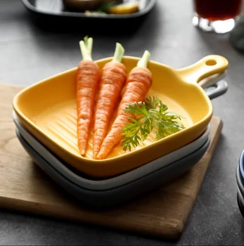 Nordic Home Ceramic Oven Dish Baking Tray Western Plate With Handle Food Storage Dessert Saucers Restaurant Tableware LF348
Nordic Home Ceramic Oven Dish Baking Tray Western Plate With Handle Food Storage Dessert Saucers Restaurant Tableware LF348