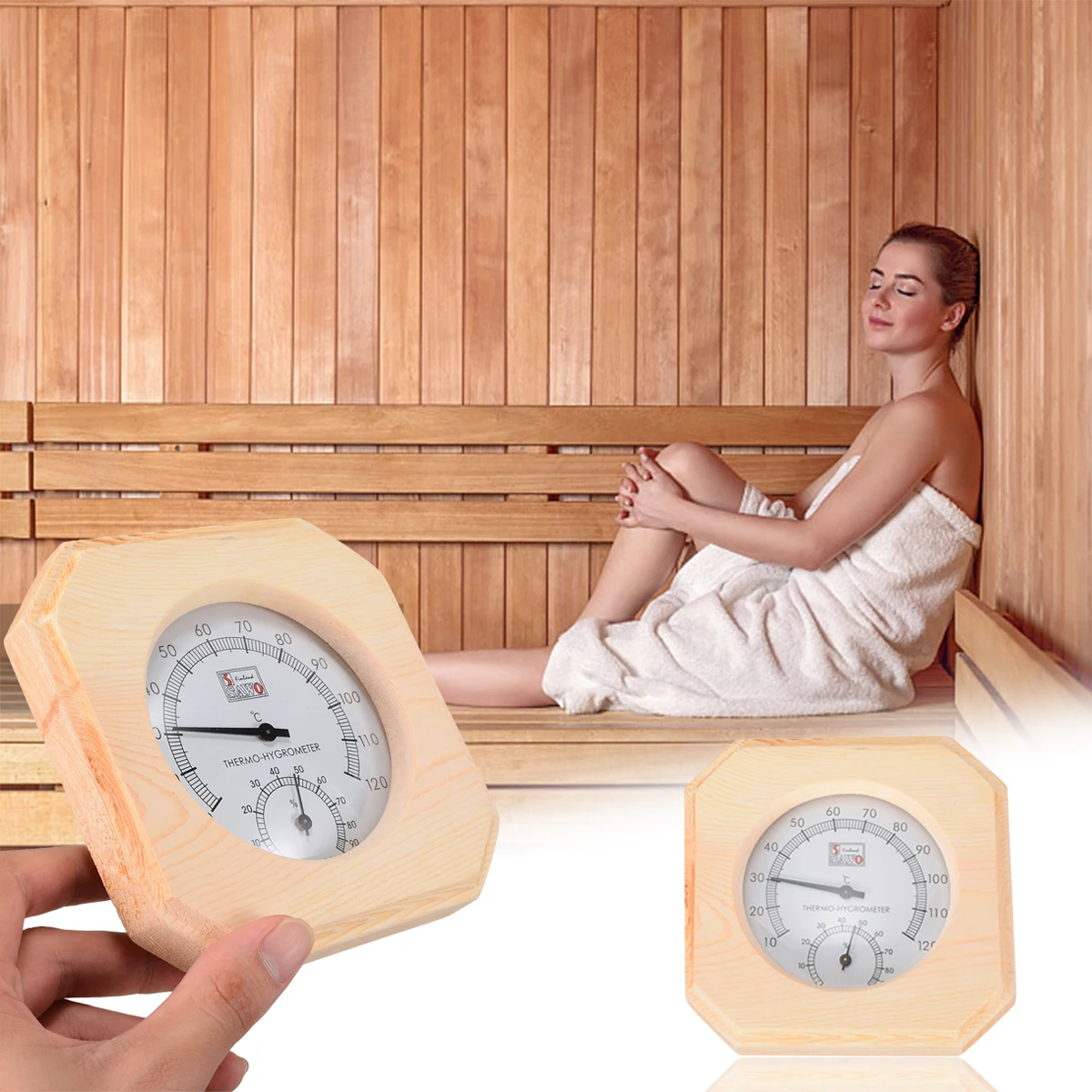 Wood Sauna Thermometer High Quality Hygrothermograph Thermometer Hygrometer Humidity Measurement for Sauna Room