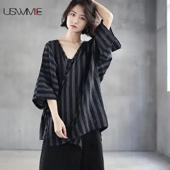 USWMIE 2020 Summer Women Blouses New Retro Joker Striped Loose Sunscreen Kimono Shirt Crossbody Strap Irregular Hem Comfort Tops
USWMIE 2020 Summer Women Blouses New Retro Joker Striped Loose Sunscreen Kimono Shirt Crossbody Strap Irregular Hem Comfort Tops