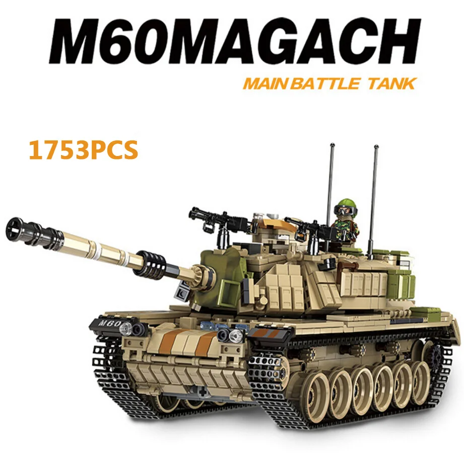 Военный боевой танк M60 Magach Main 2 в 1 модель строительный блок ww2 армия игрушка