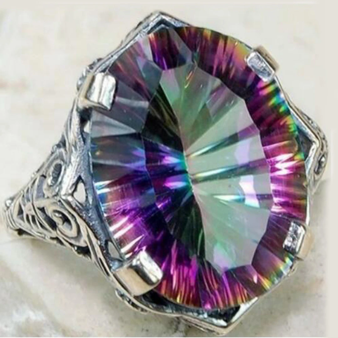 New Arrival Vintage Colorful Big Zircon Stone 925 Sterling Silver Rings for Women Wedding Engagement Ring Fashion Jewelry 2019
New Arrival Vintage Colorful Big Zircon Stone 925 Sterling Silver Rings for Women Wedding Engagement Ring Fashion Jewelry 2019