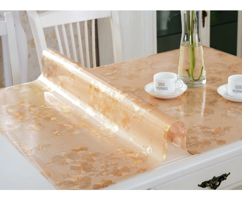 Фото Водонепроницаемая скатерть из ПВХ мягкое стекло пластиковая скатерти для стола