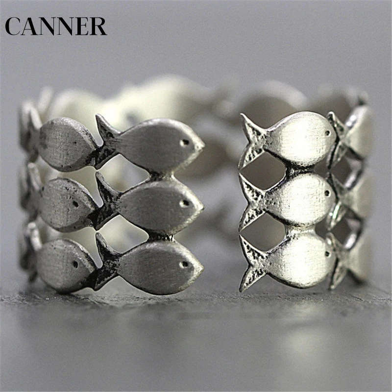 CANNER Fish Silver Rings For Women Men Adjustable Wedding Ring Fashion Personality Jewelry Open Rings Female Anel Anneaux R4
CANNER Fish Silver Rings For Women Men Adjustable Wedding Ring Fashion Personality Jewelry Open Rings Female Anel Anneaux R4