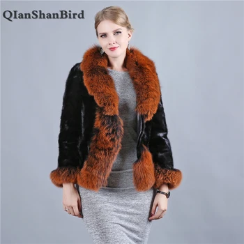 2018 Noble Real Mink Fur Coat Fox Fur Collar Women's Coats High Quality Thick Warm Fur Bolero S~5xl Delicate Soft Feel Casaco
2018 Noble Real Mink Fur Coat Fox Fur Collar Women's Coats High Quality Thick Warm Fur Bolero S~5xl Delicate Soft Feel Casaco