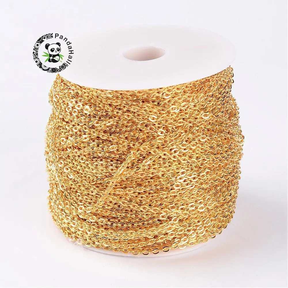 100m/Lot Iron Cross Chains, Unwelded, Oval, Come On Reel, Popular for Jewelry Making, Important Decoration, Lead Free, Golden
100m/Lot Iron Cross Chains, Unwelded, Oval, Come On Reel, Popular for Jewelry Making, Important Decoration, Lead Free, Golden