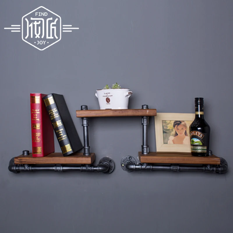 Фото American do the Old Industrial Pipe Racks Wrought Iron Shelves Wooden Clapboard Wall Specials Price-FJ-ZN1D-009A0 |