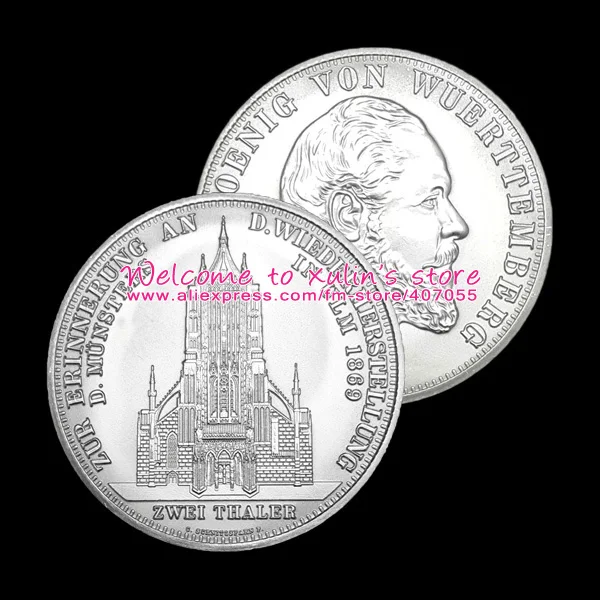 XDD0105B 5 Pcs Years 1869 German States WURTTEMBERG 2 Thaler Silver Coins 1 Troy OZ Deutschland Ulm Cathedral SILVER THALER 2T
XDD0105B 5 Pcs Years 1869 German States WURTTEMBERG 2 Thaler Silver Coins 1 Troy OZ Deutschland Ulm Cathedral SILVER THALER 2T