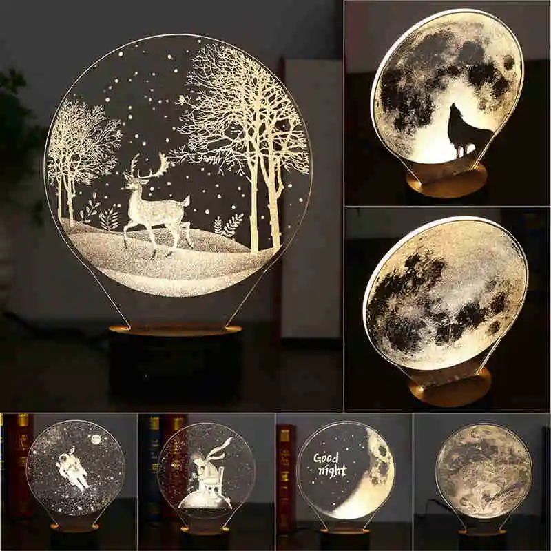 Carving 3D LED Moon Lamp Night Lights USB Christmas Lights Atmosphere Desk Lamps Earth Astronaut Moonlight Home Decor Carving 3D LED Moon Lamp Night Lights USB Christmas Lights Atmosphere Desk Lamps Earth Astronaut Moonlight Home Decor