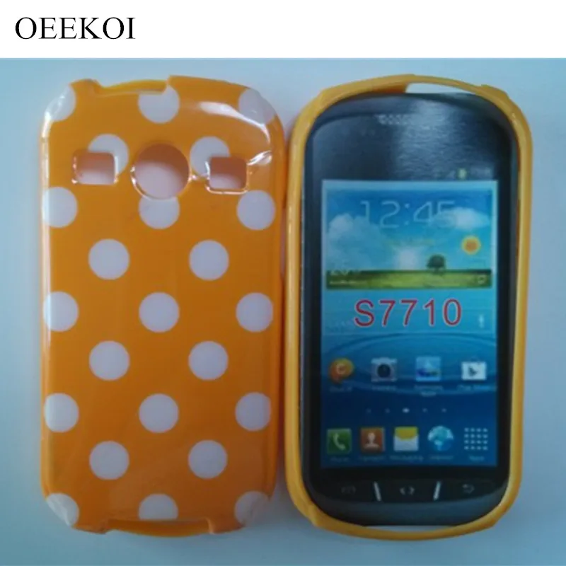 

OEEKOI Polka Dot Point TPU Soft Cover Case For Samsung Galaxy Xcover 2 S7710 Phone Case Free