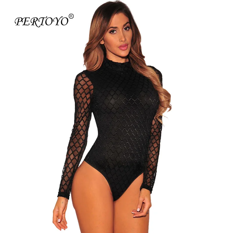 PERTOYO Women High Neck Mesh Bodysuit Women Autumn 2019 Transparent Sexy Bodysuit Long Sleeve White Black Body Jumpsuit Female
PERTOYO Women High Neck Mesh Bodysuit Women Autumn 2019 Transparent Sexy Bodysuit Long Sleeve White Black Body Jumpsuit Female