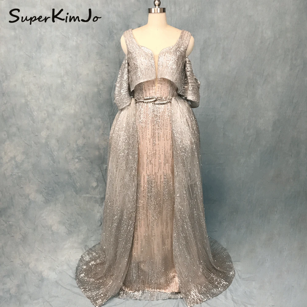 SuperKimJo Detachable Skirt Evening Dresses 2018 Silver Sparkly Sexy Evening Gown Dress Elegant Vestido Longo
SuperKimJo Detachable Skirt Evening Dresses 2018 Silver Sparkly Sexy Evening Gown Dress Elegant Vestido Longo