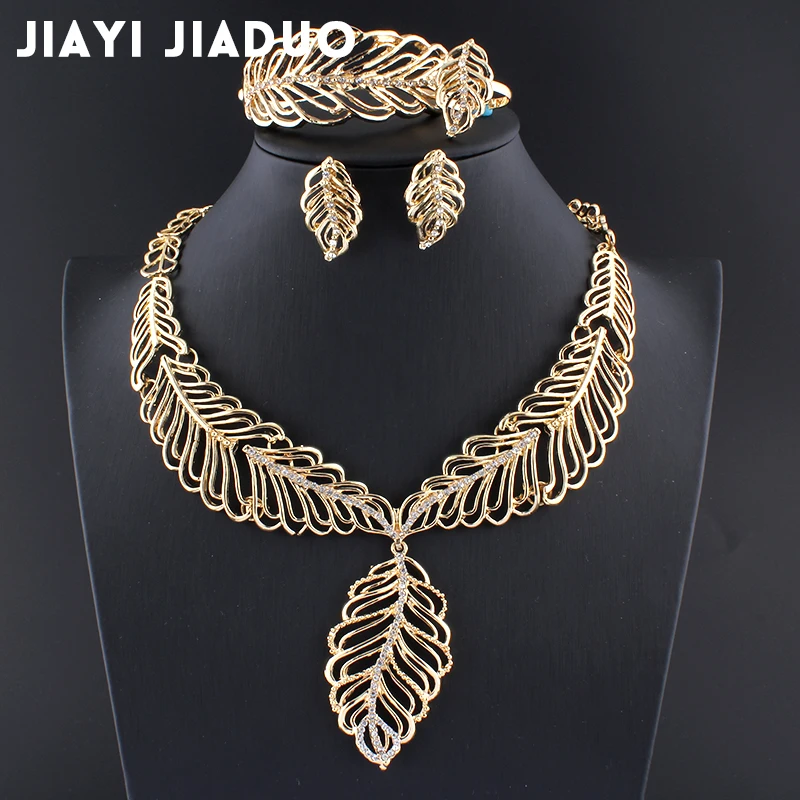 jiayijiaduo jewellery sets for women Gold color leaf necklace earrings bracelet ring set Wedding dress party jewelry Gift mom
jiayijiaduo jewellery sets for women Gold color leaf necklace earrings bracelet ring set Wedding dress party jewelry Gift mom