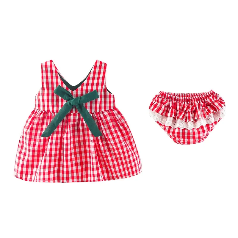 Summer Korean Version of the Girls Collar Tie Bow Sleeveless Plaid Dress + PP Shorts Children's clothing Comfortable To Dress
Summer Korean Version of the Girls Collar Tie Bow Sleeveless Plaid Dress + PP Shorts Children's clothing Comfortable To Dress
