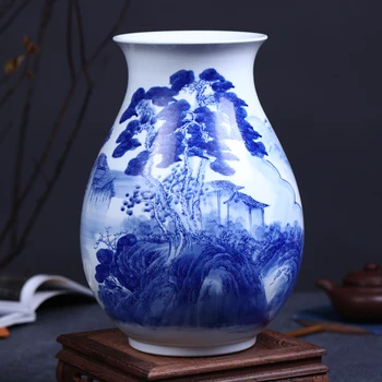 of blue and white porcelain vase flower of modern Chinese landscape Home Furnishing living room decoration decoration
of blue and white porcelain vase flower of modern Chinese landscape Home Furnishing living room decoration decoration