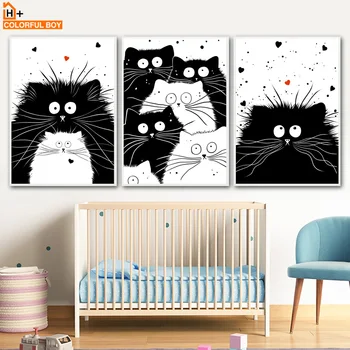 Kawaii Cat Wall Art Canvas Painting Nordic Posters And Prints Black White Animal Wall Pictures Baby kids Room Bedroom Home Decor
Kawaii Cat Wall Art Canvas Painting Nordic Posters And Prints Black White Animal Wall Pictures Baby kids Room Bedroom Home Decor