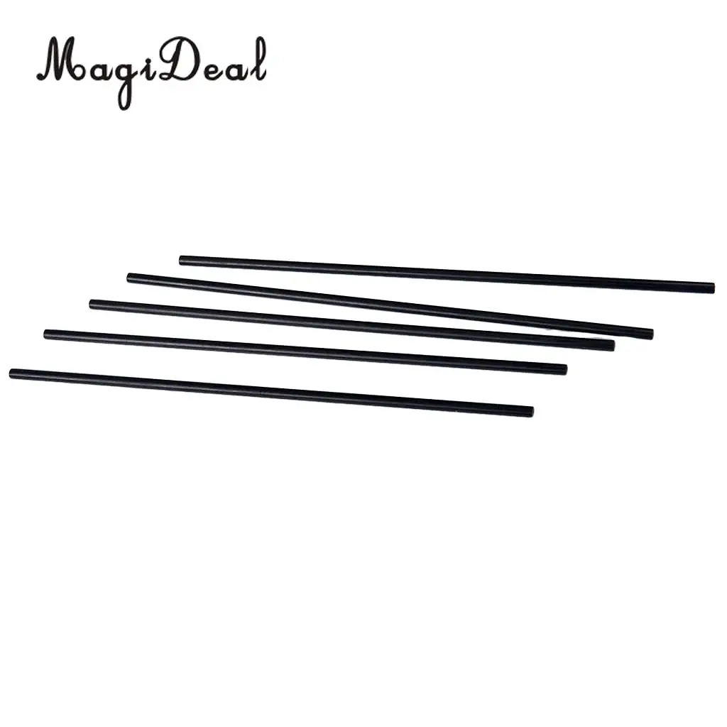 5Pcs/Pack Black Carbon Fiber Tube Rods Glossy Surface Sand Table Making Accessory for RC Airplane Lights Rack Sports Equipment