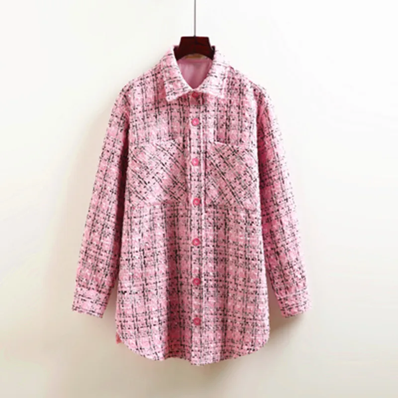 2019 New Autumn Winter Lapel Long Sleeve Black Plaid Split Joint Tweed Loose Woolen Coat Women Parkas Fashion Tide
2019 New Autumn Winter Lapel Long Sleeve Black Plaid Split Joint Tweed Loose Woolen Coat Women Parkas Fashion Tide