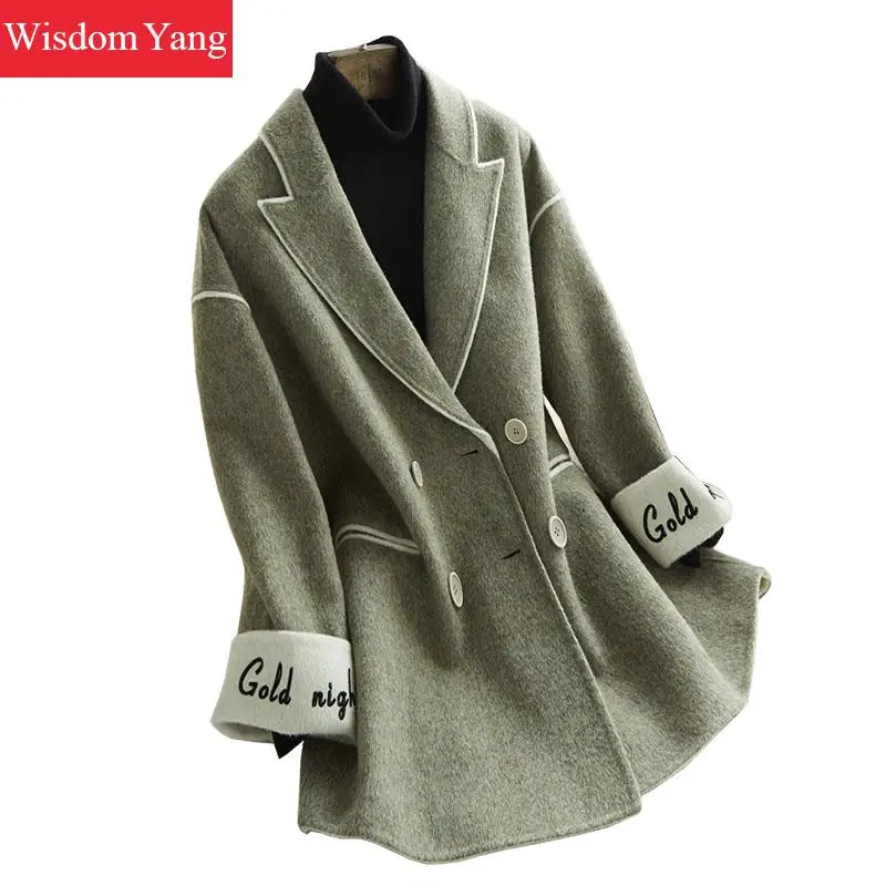 Winter Warm Coat Green Sheep Wool Alpaca Coats Cashmere Women 2018 Embroidery Oversize Bodycon Woolen Lady Overcoat Outerwear
Winter Warm Coat Green Sheep Wool Alpaca Coats Cashmere Women 2018 Embroidery Oversize Bodycon Woolen Lady Overcoat Outerwear
