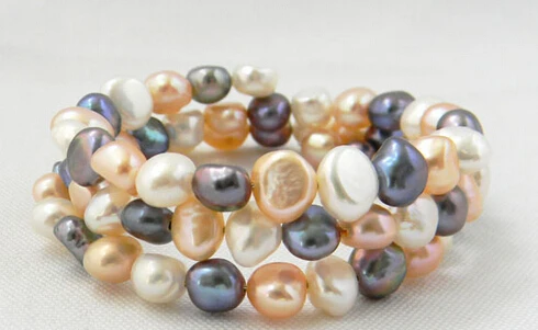 free shipping 01421 3row 8'' pink white black baroque freshwater pearl Bracelet
free shipping 01421 3row 8'' pink white black baroque freshwater pearl Bracelet