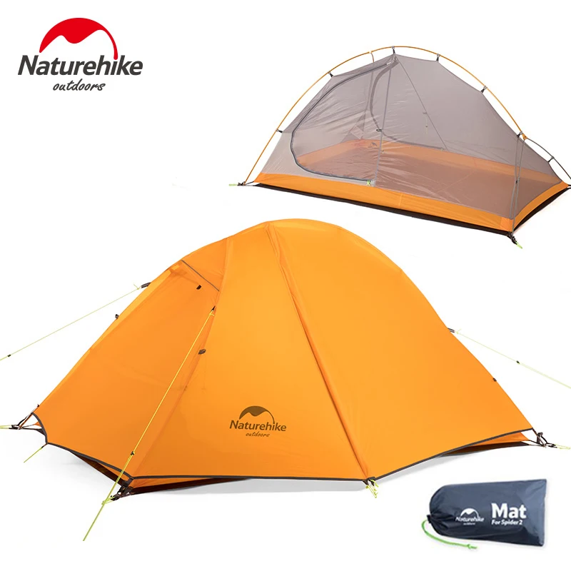 Палатка Naturehike 20D туристическая двухслойная силиконовая нейлоновая Алюминиевая