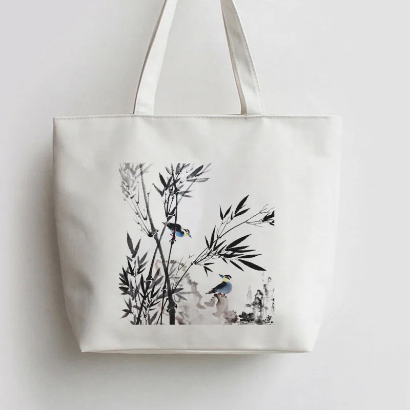 Chinese Bamboo Canvas Tote bag Cartoon Shopping bags school Shoulder Reusable Shopper Grocery Bag cloth fabric AN289
Chinese Bamboo Canvas Tote bag Cartoon Shopping bags school Shoulder Reusable Shopper Grocery Bag cloth fabric AN289