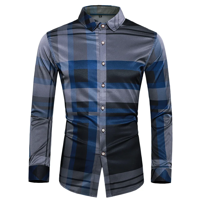 PAULKONTE 2019 Autumn Men's Plaid Business Casual Shirt High Quality Fashion Trend Blue Black Two Color Long Sleeve Men Shirt
PAULKONTE 2019 Autumn Men's Plaid Business Casual Shirt High Quality Fashion Trend Blue Black Two Color Long Sleeve Men Shirt
